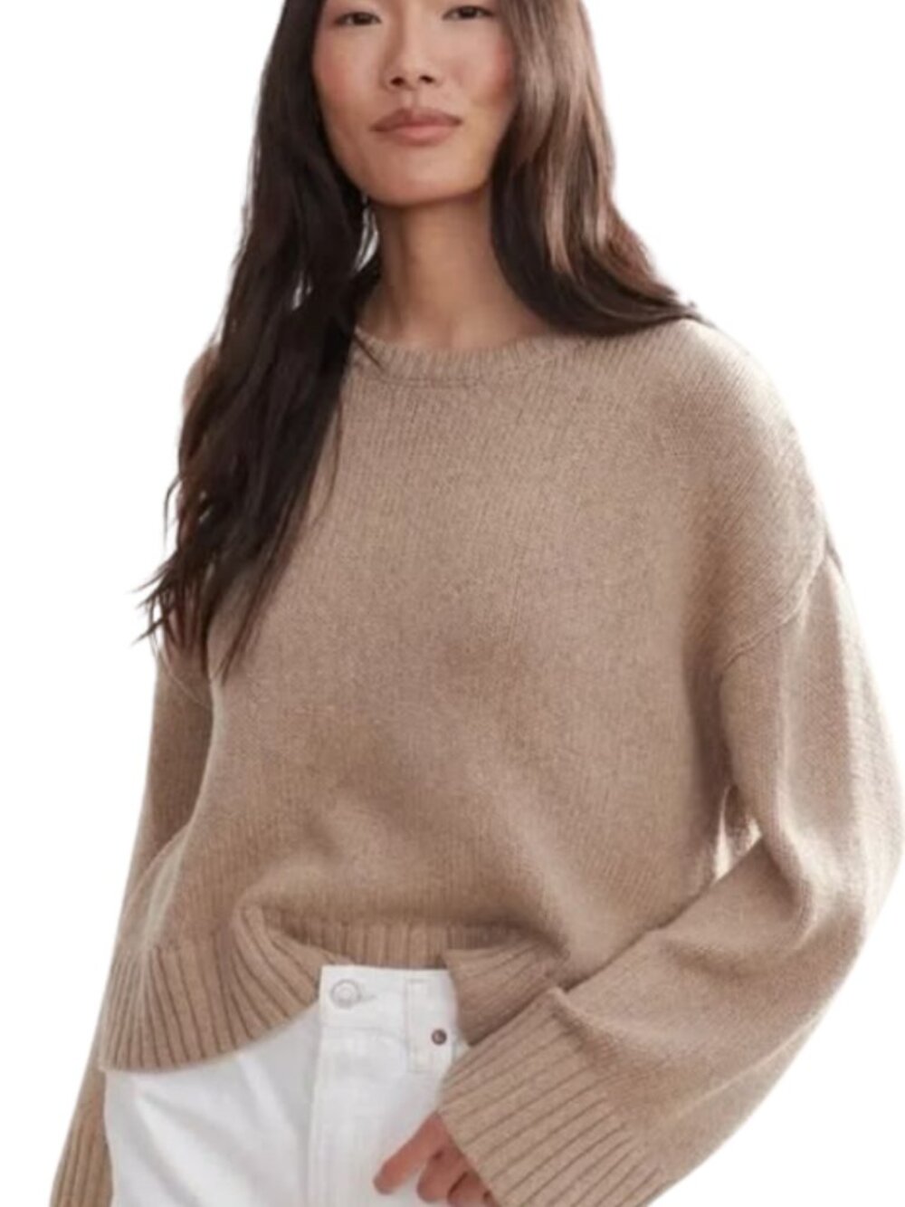 Jenni Kayne Cameron Crewneck Sweater in Taupe Size L